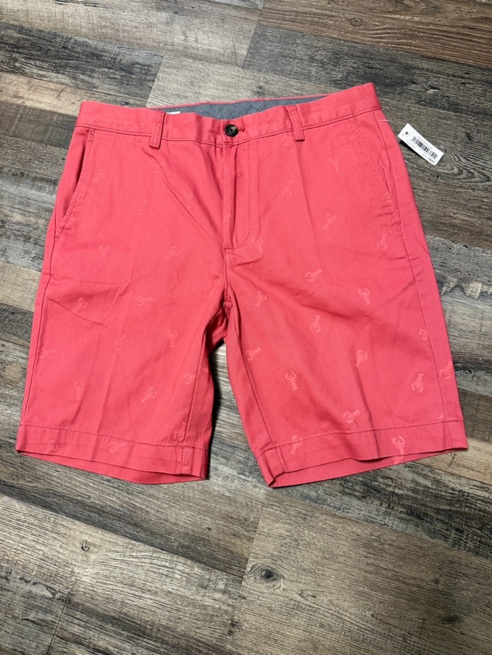 Amazon Essentials Summer Bright Pink Lobster Flat Front Shorts Men’s Size 31